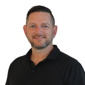 Headshot of Ian Bartlett wearing a black tshirt