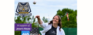 Sheri Shanahan throwing a baseball